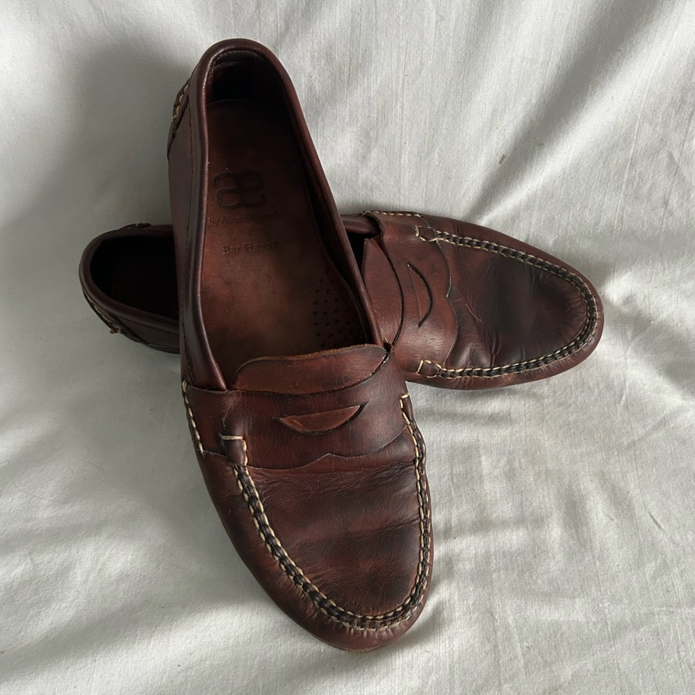Men’s ALLEN EDMONDS Burgundy Brown Leather Penny Loafers Size 11.5 - Picture 9 of 9